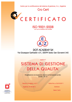 certificazione ISO 9001 EA37