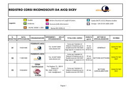 REGISTRO CORSI RICONOSCIUTI DA AICQ SICEV
