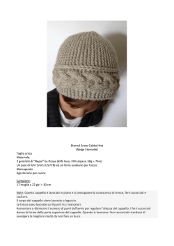 Eternal Snow Cabled Hat (Neige Eternelle) Taglia unica