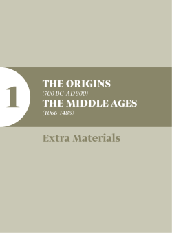 1 The Origins The Middle Ages extra Materials