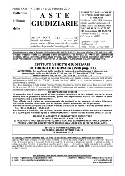 Boll.N7 dal 17 al 22 Febbraio 2014