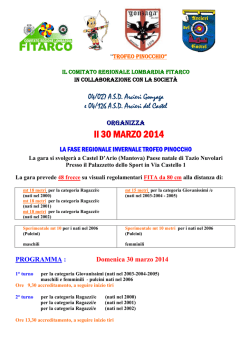 Locandina - FITArco, Comitato Regionale Lombardia