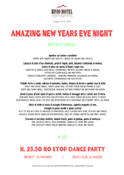 Men&ugrave; Bistrot - Cantina - Bivio Club