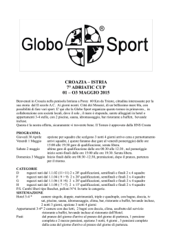 croazia &ndash; istria 7&deg; adriatic cup 01 &ndash; o3 maggio 2015