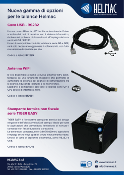 Nuova gamma di opzioni per le bilance Helmac