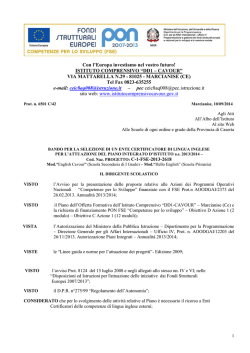 Bando selezione Ente Certificatore di lingua Inglese DD1 CAVOUR
