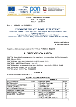 piano integrato degli interventi
