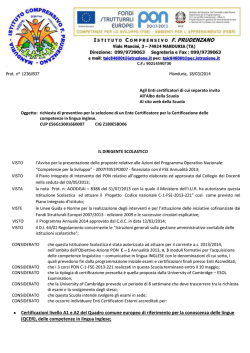 Certificazioni livello A1 e A2 del Quadro comune