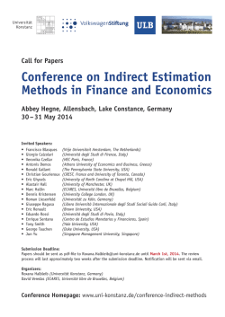 Conference on Indirect Estimation Methods in Finance and Economics