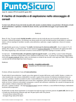 Il rischio di incendio e di esplosione nello stoccaggio