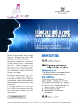 il potere della voce - Comune di Reggio Emilia