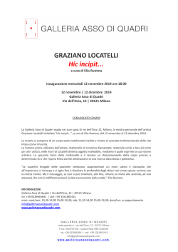 GRAZIANO LOCATELLI Hic incipit