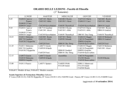 Orario delle lezioni - Facolt&agrave; di Filosofia