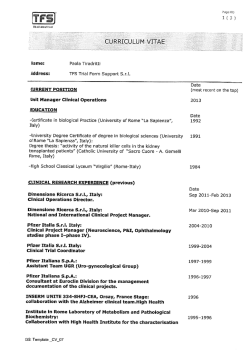 llame: Paola Tiradritti Address: TFS Trial Form Support