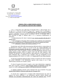Perizia per la rideterminazione del valore di acquisto dei terreni