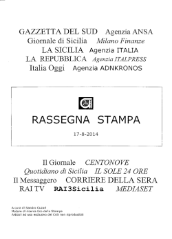 rassegna stampa del 17/08/2014 - Consorzio per le Autostrade