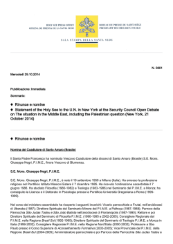 Rinunce e nomine Statement of the Holy See to the UN in New York