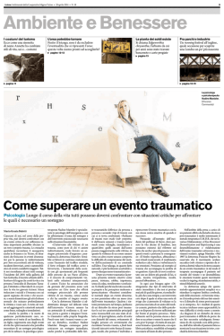 Come superare un evento traumatico Psicologia