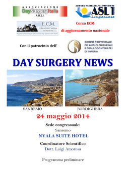 DAY SURGERY NEWS – Sanremo 24 maggio