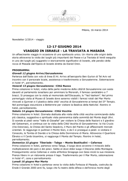 12-17 giugno 2014 viaggio in israele