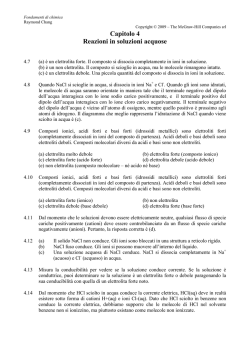 Capitolo 4 - Reazioni in soluzioni acquose