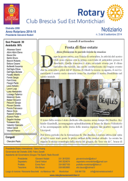 Bollettino n. 3 --- 8 settembre 2014