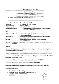 curriculum vitae - Universit&agrave; degli Studi di Catania