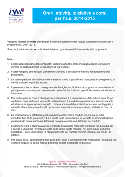 Corsi 2014-2015 - Istituto Leonardo Murialdo