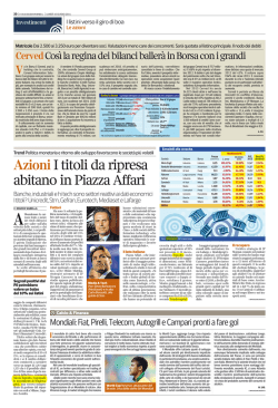 Azioni I titoli da ripresa abitano in Piazza Affari