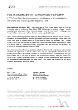 Il CEO Oscar Pittini firma importante accordo