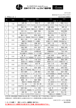 組み合わせ - 日本クラブチームゴルフ選手権;pdf