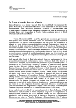 Da Trento al mondo. Il mondo a Trento