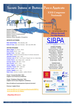 Societ&agrave; Italiana di Biofisica Pura e Applicata XXII