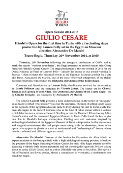 GIULIO CESARE - Teatro Regio di Torino