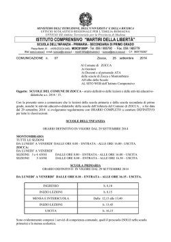 comunicazione n. 07 orari definitivi Zocca