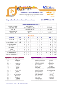 Comunicato CSI Open n. 08 - 18 Novembre 2014