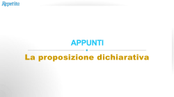 La proposizione dichiarativa