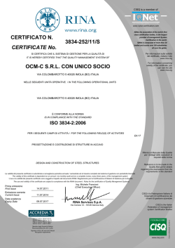3834-252/11/S OCM-C SRL CON UNICO SOCIO CERTIFICATE No
