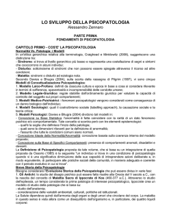 LO SVILUPPO DELLA PSICOPATOLOGIA