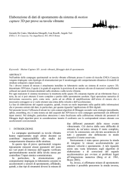 Elaborazione di dati di spostamento da sistema di