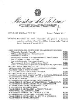 DIPARTIMENTO DELLA PUBBLICA SICUREZZA DIREZIONE