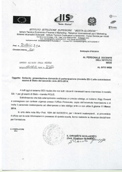 Sollecito presentazione domande mod.ES-1 commissioni