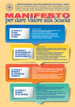 MANIFESTO per dare Valore alla Scuola