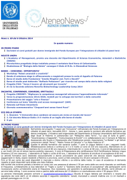 Newletter 6 Ottobre 2014