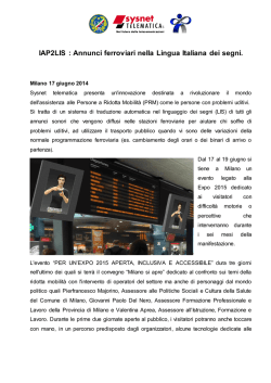 IAP2LIS : Annunci ferroviari nella Lingua Italiana dei segni.