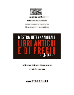 100 LIBRI RARI - Mostra Libri antichi e di pregio a Milano