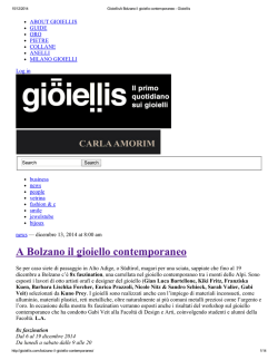 A Bolzano il gioiello contemporaneo