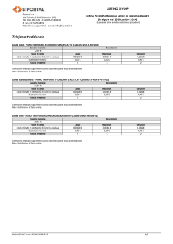 LISTINO SIVOIP Telefonia tradizionale