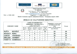 progetto e1 &ndash; griglia di valutazione esecutiva