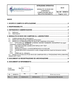 IO 01 Modalit&agrave; di invio dei campioni